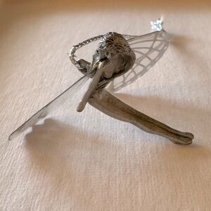 Hanging Pewter Fairy with Iridescent Wings